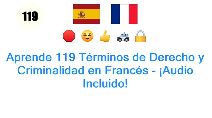 Aprende 119 Términos de Derecho y Criminalidad en Francés - ¡Audio Incluido!